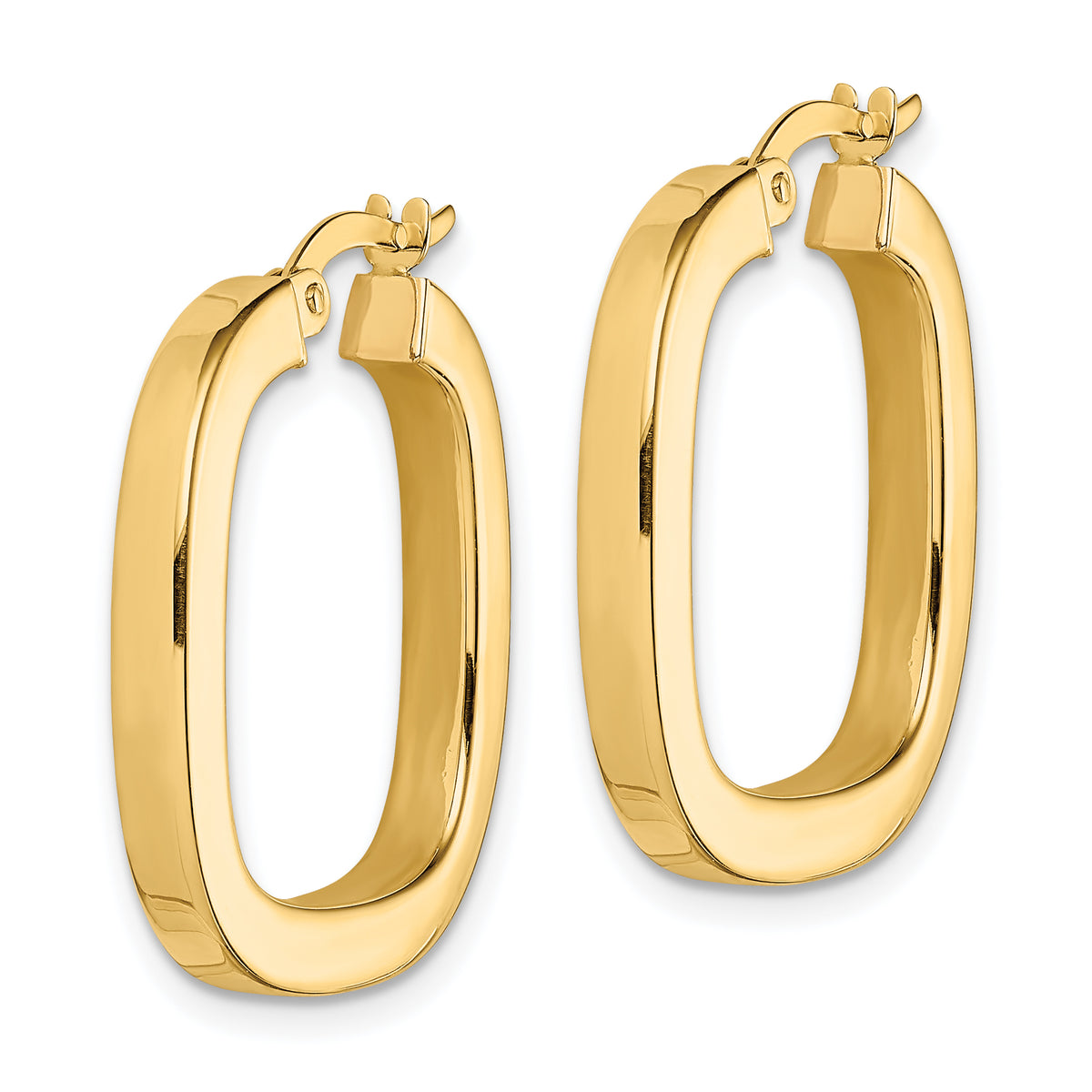 14K Yellow Gold 23mm x 3mm Square Hoop Earrings