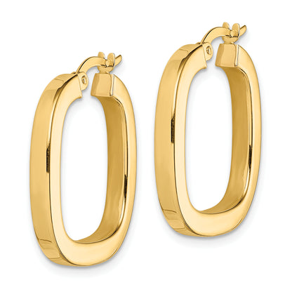 14K Yellow Gold 23mm x 3mm Square Hoop Earrings