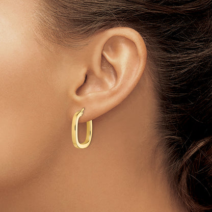 14K Yellow Gold 23mm x 3mm Square Hoop Earrings