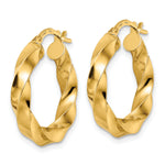 Load image into Gallery viewer, 14K Yellow Gold 21.5 mm x 4 mm Hoop Earrings Polished Twisted

