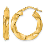 Load image into Gallery viewer, 14K Yellow Gold 21.5 mm x 4 mm Hoop Earrings Polished Twisted

