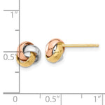Charger l&#39;image dans la galerie, 14k Gold Tri Color 7mm Love Knot Post Earrings
