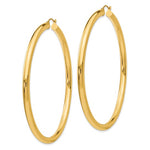 画像をギャラリービューアに読み込む, 14K Yellow Gold 2.76 inch Large Round Classic Hoop Earrings 70mm x 4mm

