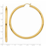 Indlæs billede til gallerivisning 14K Yellow Gold 2.76 inch Large Round Classic Hoop Earrings 70mm x 4mm
