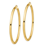 Charger l&#39;image dans la galerie, 14K Yellow Gold 2.76 inch Large Round Classic Hoop Earrings Lightweight 70mm x 4mm
