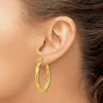 Carregar imagem no visualizador da galeria, 14K Yellow Gold 35 mm x 4 mm Hoop Earrings Light Twisted
