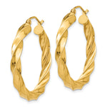 Lataa kuva Galleria-katseluun, 14K Yellow Gold 29.5 mm x 4 mm Hoop Earrings Light Twisted
