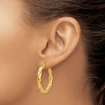 Lataa kuva Galleria-katseluun, 14K Yellow Gold 29.5 mm x 4 mm Hoop Earrings Light Twisted
