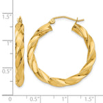 Lataa kuva Galleria-katseluun, 14K Yellow Gold 29.5 mm x 4 mm Hoop Earrings Light Twisted
