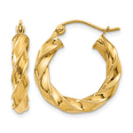 Lade das Bild in den Galerie-Viewer, 14K Yellow Gold 19.5 mm x 4 mm Hoop Earrings Light Twisted

