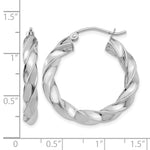 將圖片載入圖庫檢視器 14K White Gold 26.25 mm x 4 mm Hoop Earrings Light Twisted
