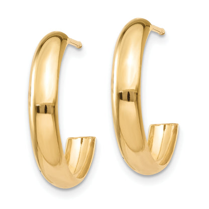 14K Yellow Gold 17mm x 4mm C Hoop Earrings