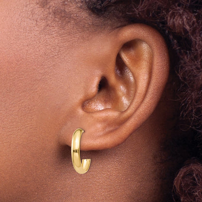14K Yellow Gold 17mm x 4mm C Hoop Earrings