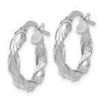 Lataa kuva Galleria-katseluun, 14K White Gold 17.5 mm x 16.25 mm Hoop Earrings Twisted Rope
