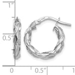 Lataa kuva Galleria-katseluun, 14K White Gold 17.5 mm x 16.25 mm Hoop Earrings Twisted Rope
