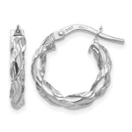 Lataa kuva Galleria-katseluun, 14K White Gold 17.5 mm x 16.25 mm Hoop Earrings Twisted Rope
