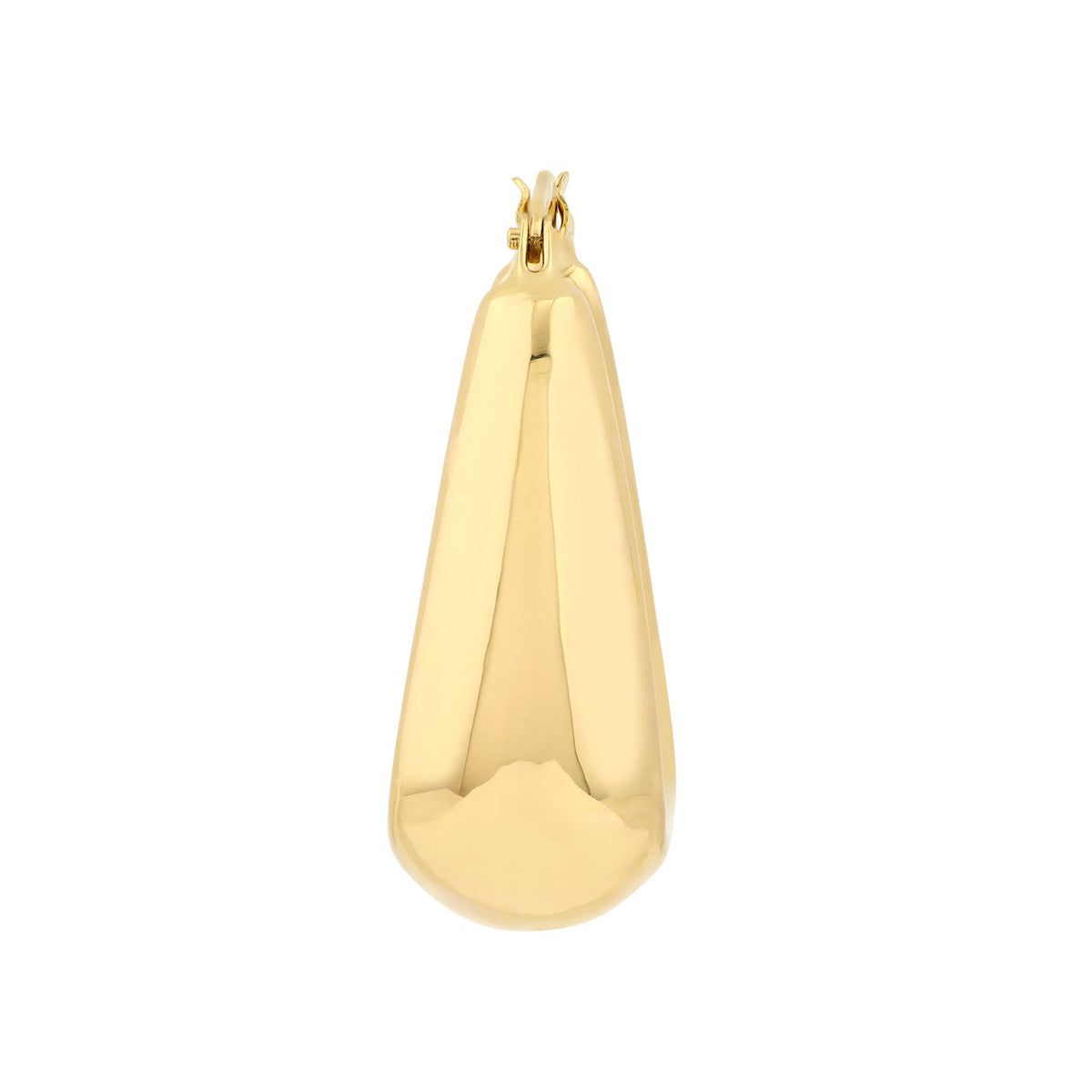 14k yellow gold puff tapered square geometric hoop earrings