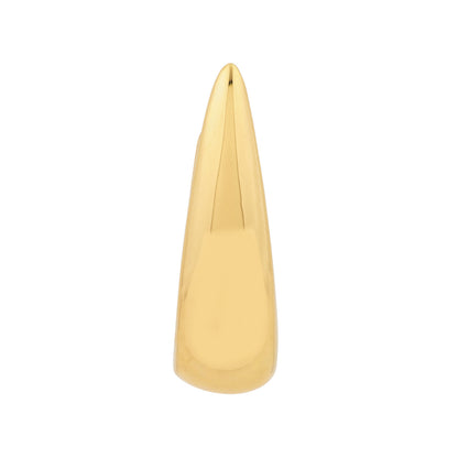14k yellow gold puffed graduated oval hoop earrings