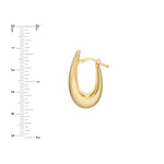 Charger l&#39;image dans la galerie, 14k Yellow Gold Puffed Graduated Oval Hoop Earrings
