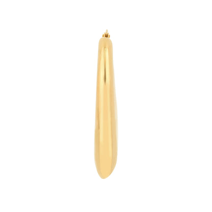 14k yellow gold puffed u shaped round hoop earrings