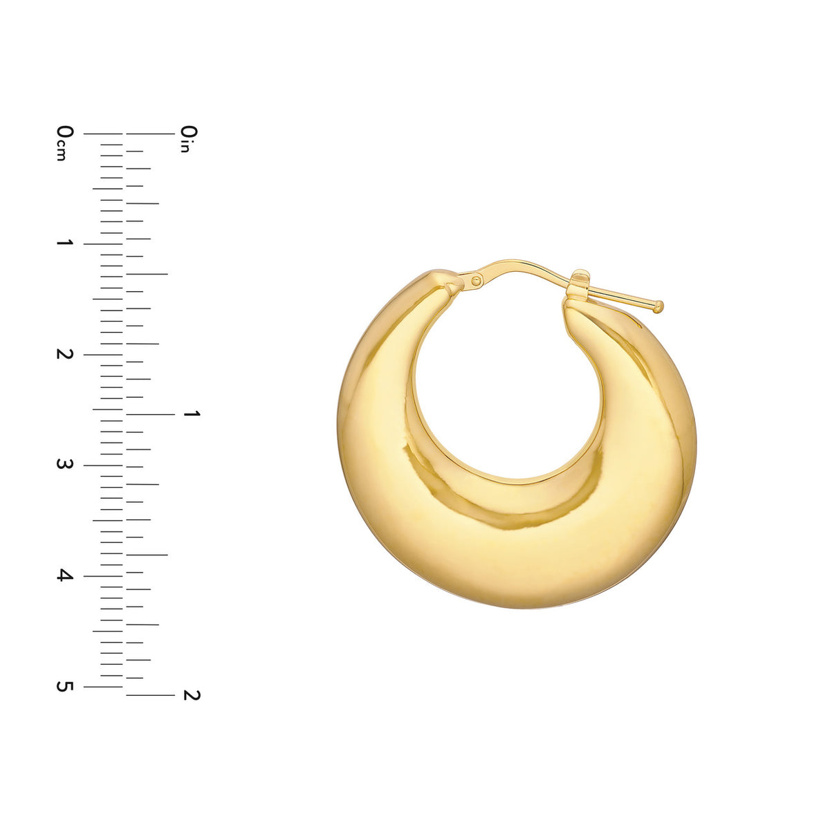 14k yellow gold graduated round puffed hoop earrings