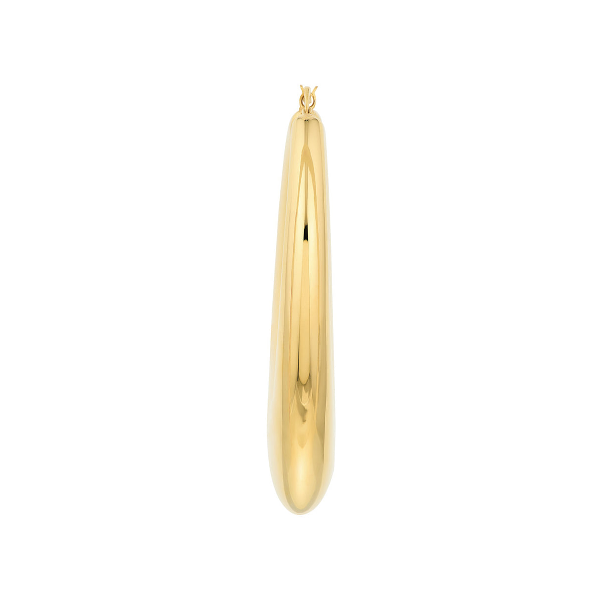 14k yellow gold large graduated round puffed hoop earrings
