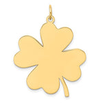Lataa kuva Galleria-katseluun, 14K Yellow Gold Clover Shamrock Large Pendant Charm Engraved Personalized Monogram
