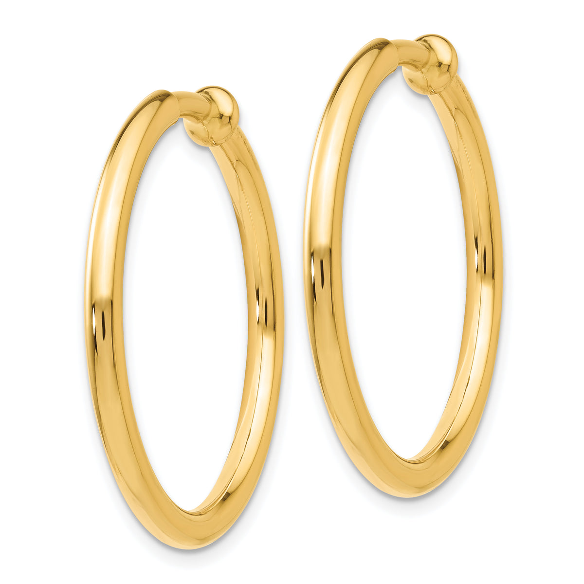 14K Yellow Gold 30mm x 2.5mm Non Pierced Round Hoop Earrings