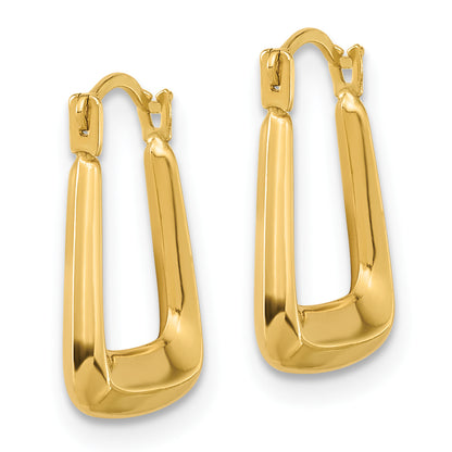 14K Yellow Gold 15.25mm x 2.5mm Fancy Hoop Earrings