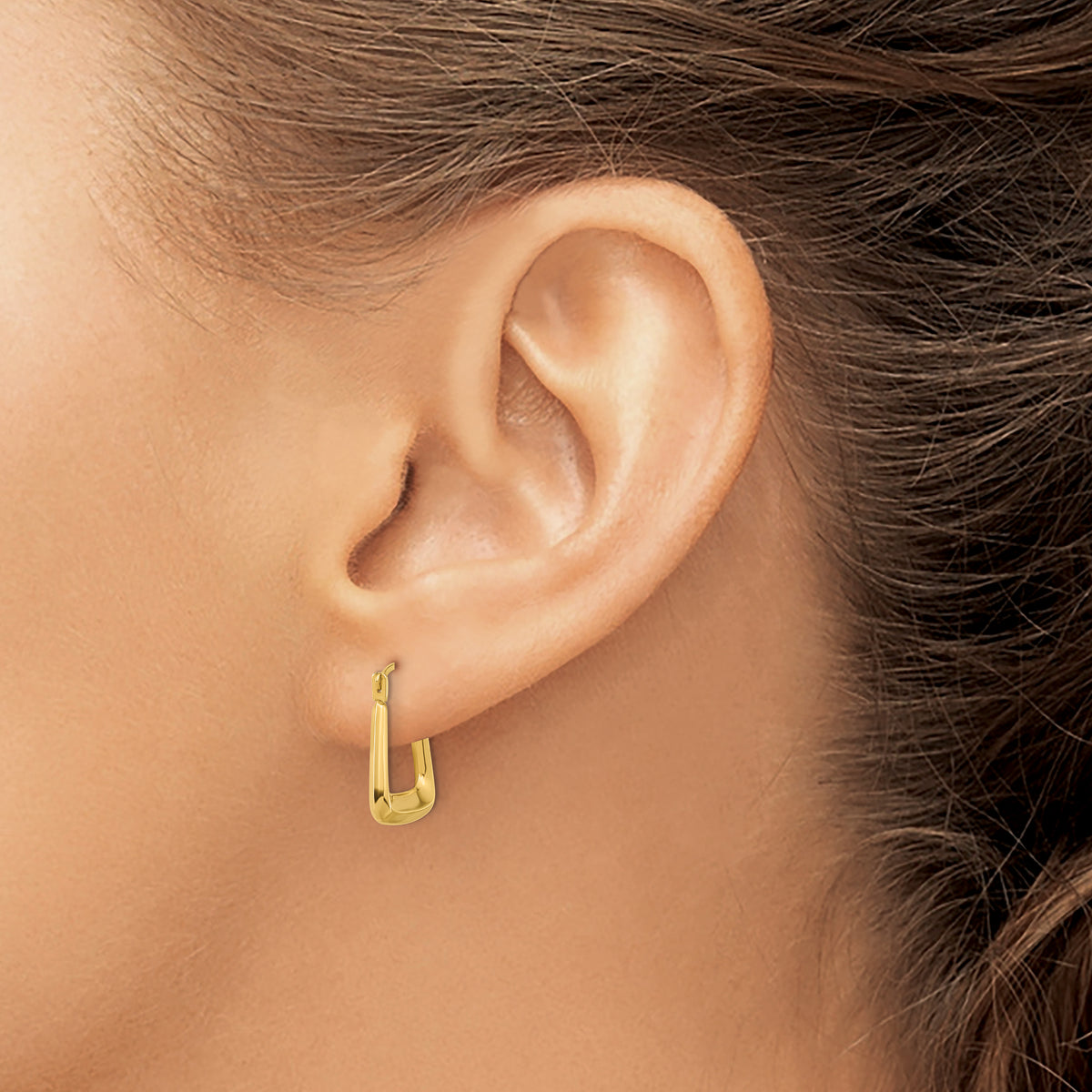 14K Yellow Gold 15.25mm x 2.5mm Fancy Hoop Earrings