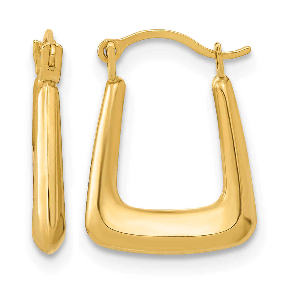 14K Yellow Gold 15.25mm x 2.5mm Fancy Hoop Earrings