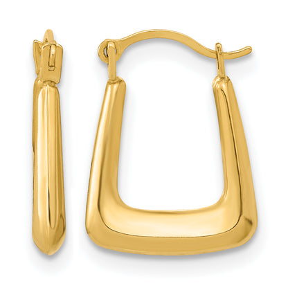 14K Yellow Gold 15.25mm x 2.5mm Fancy Hoop Earrings