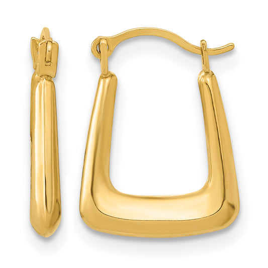 14K Yellow Gold 15.25mm x 2.5mm Fancy Hoop Earrings