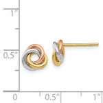 Load image into Gallery viewer, 14k Gold Tri Color 7mm Love Knot Post Earrings

