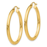 Ladda upp bild till gallerivisning, 10K Yellow Gold Classic Round Hoop Earrings 35mm x 3mm
