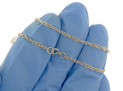 14k yellow gold 1.35mm cable rope bracelet anklet necklace choker pendant chain