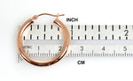 Φόρτωση εικόνας στο εργαλείο προβολής Συλλογής, 14K Rose Gold Classic Round Hoop Earrings 25mm x 3mm
