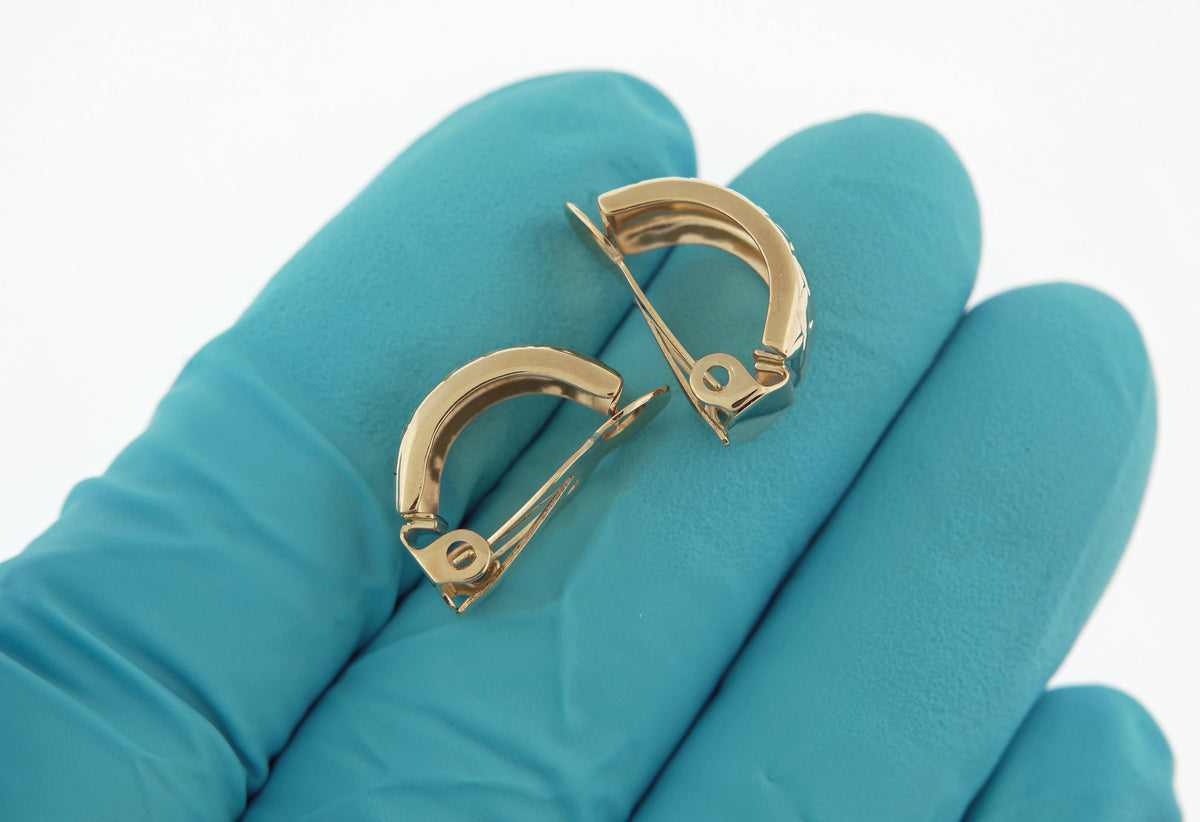 14k yellow gold non pierced clip on j hoop earrings