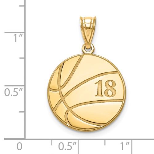 14k 10k gold sterling silver basketball personalized engraved pendant