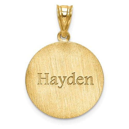14k 10k gold sterling silver basketball personalized engraved pendant