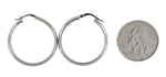 Load image into Gallery viewer, 14k White Gold Diamond Cut Round Hoop Earrings 28mm x 4mm
