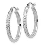 Load image into Gallery viewer, 14k White Gold Diamond Cut Round Hoop Earrings 24mm x 2.5mm
