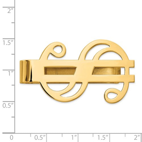 14k solid yellow gold money clip dollar sign symbol personalized engraved monogram