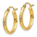Załaduj obraz do przeglądarki galerii, 14k Yellow Gold Diamond Cut Round Hoop Earrings 18mm x 2.5mm
