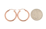 Charger l&#39;image dans la galerie, 14K Rose Gold Classic Round Hoop Earrings 25mm x 3mm
