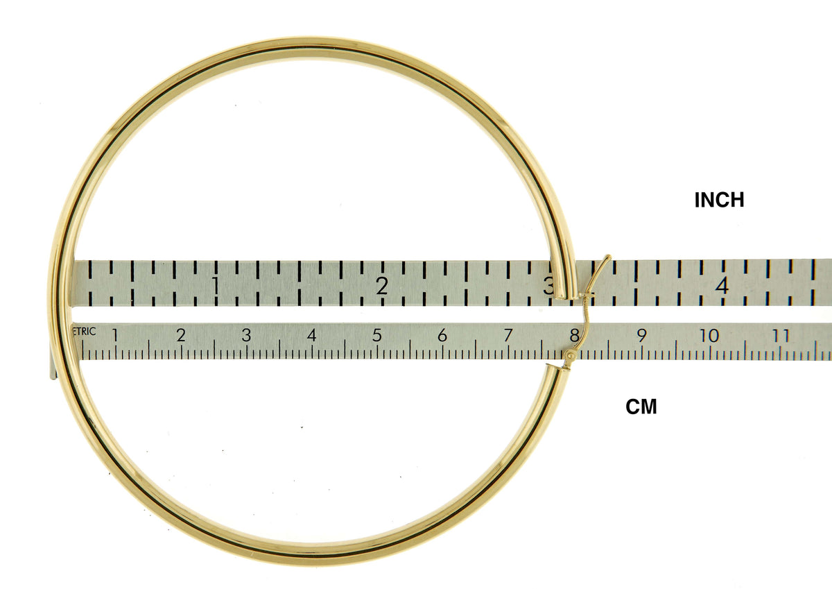 14k yellow gold 3.15 inch diameter extra large giant gigantic round classic hoop earrings 80mm x 4mm