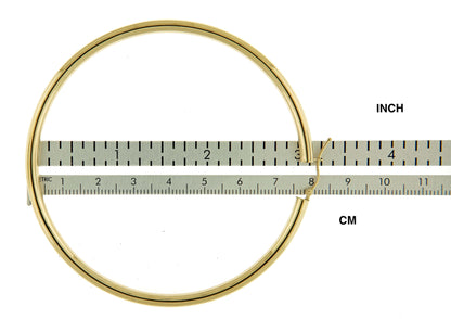 14k yellow gold 3.15 inch diameter extra large giant gigantic round classic hoop earrings 80mm x 4mm