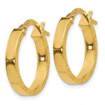 Load image into Gallery viewer, 10K Yellow Gold Diamond Cut Edge Round Hoop Earrings 18mm x 3mm
