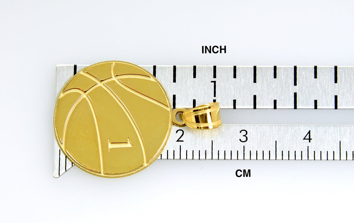 14k 10k gold sterling silver basketball personalized engraved pendant