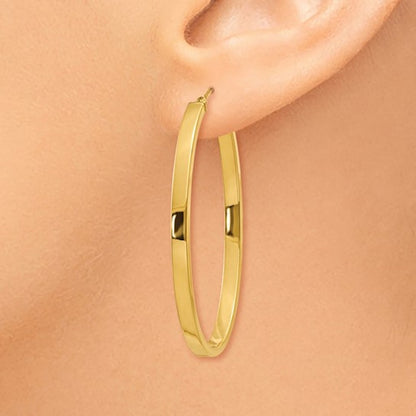 14k yellow gold classic large oval hoop earrings 40mm x 23mm x 3mm